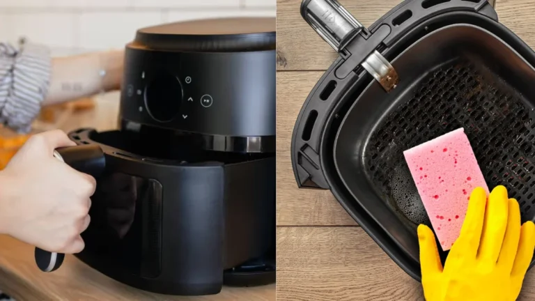 air fryer being cleaned