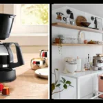 Compact 5-cup coffee maker on a small kitchen counter