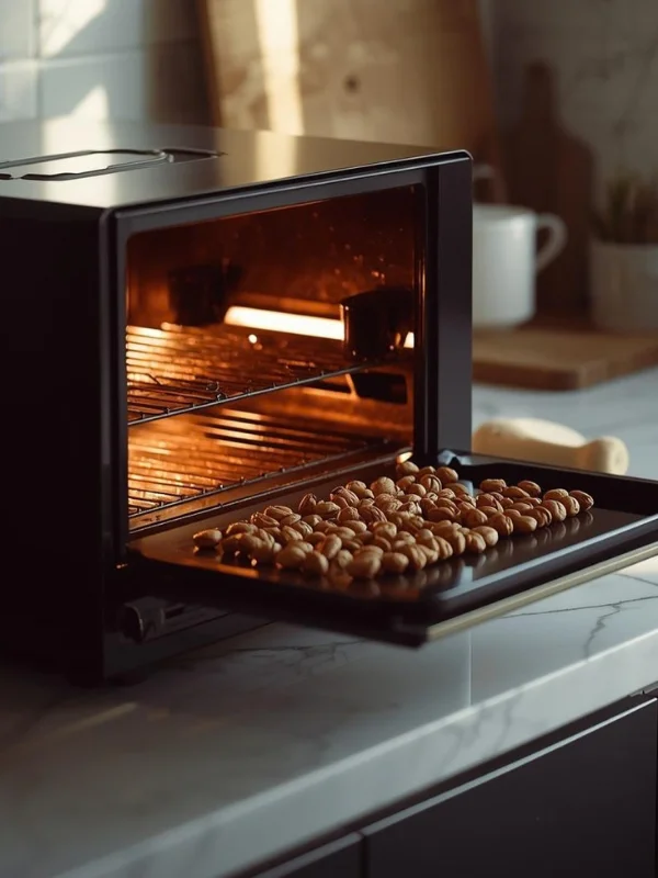 Roasting food in a modern kitchen