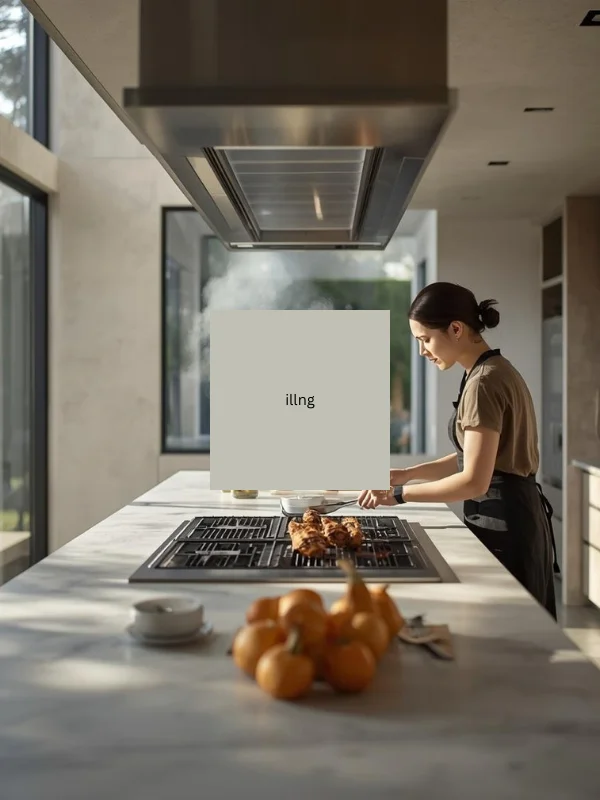 A home maker grilling food