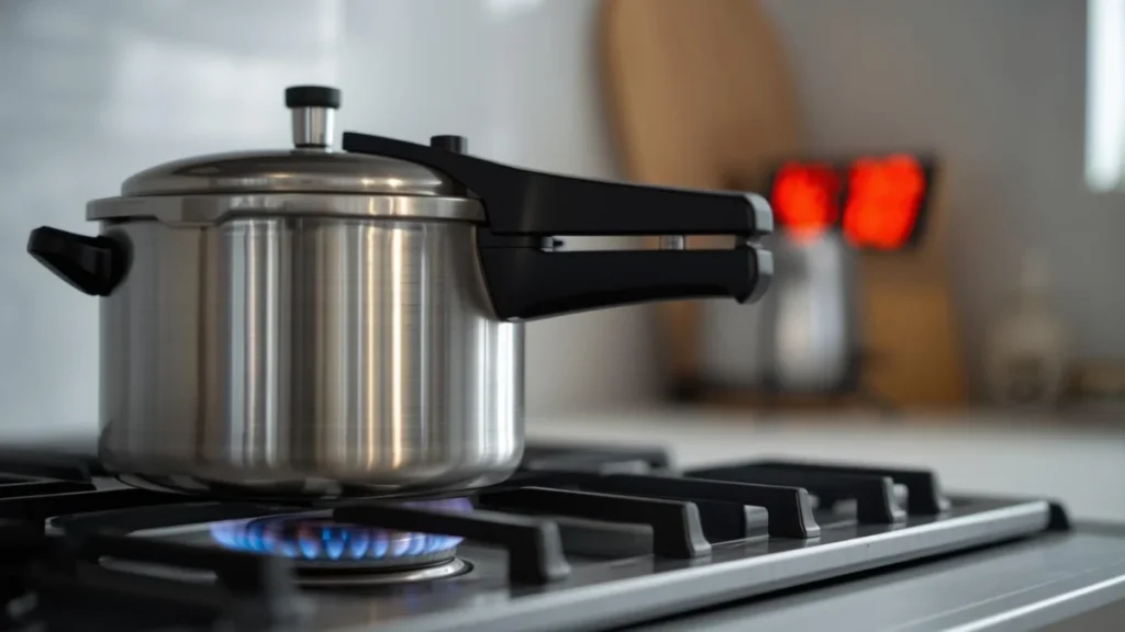 Pressure cooker cooks fast eneogh against time