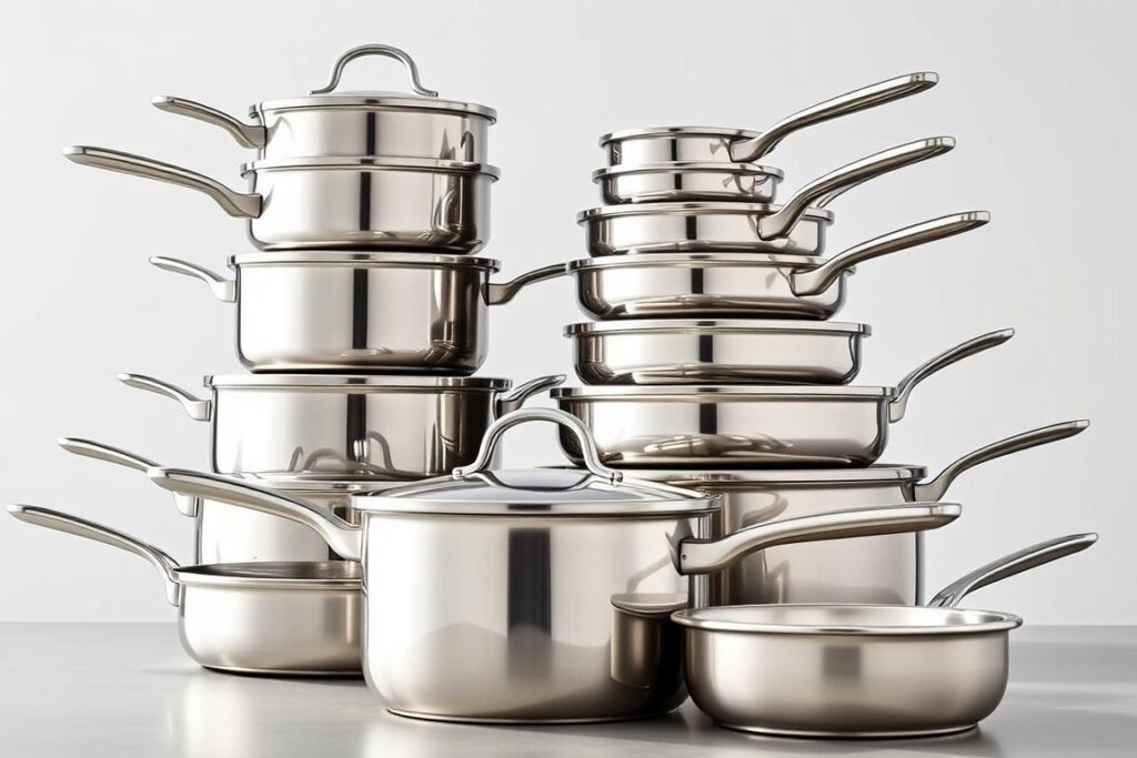 Cuisinart 17-Piece Cookware Set: The Complete Review 6 Cuisinart 17-Piece Cookware Set stacked to show comprehensive collection