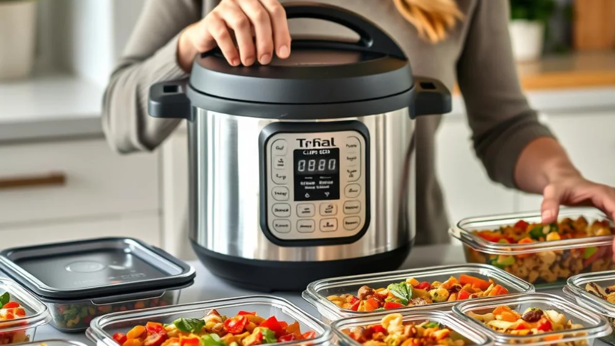 Meal prepper using T-fal Clipso Stainless Steel Pressure Cooker