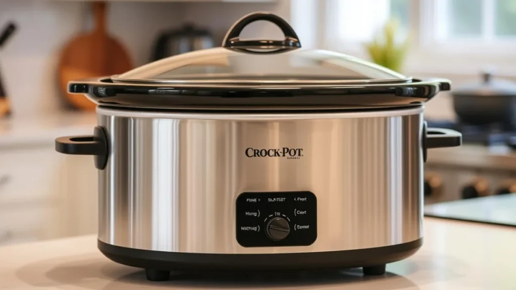 Crock-Pot Programmable Slow Cooker 8-Quart model on kitchen counter