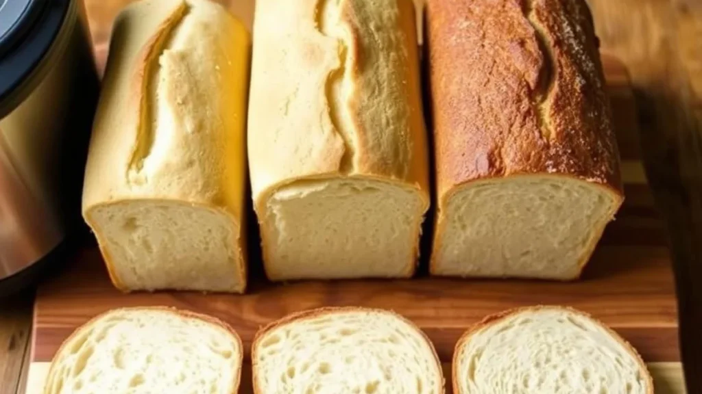 Why the Cuisinart Bread Machine Delivers Perfect Homemade Loaves Every Time 8 Side-by-side comparison of bread loaves , made with the Cuisinart bread Machine showing different crust settings
