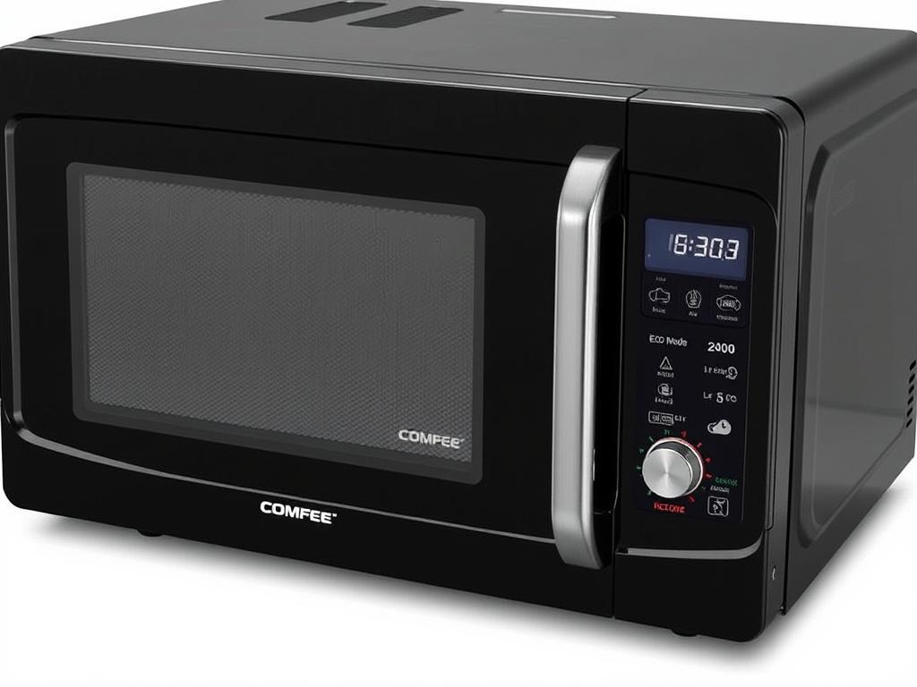 COMFEE EM720CPL-PMB Countertop Microwave Oven with ECO Mode button highlighted