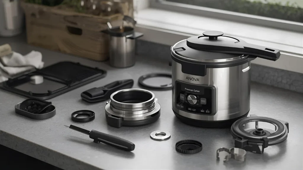 ANOVA Precision Cooker: Your Sous Vide Companion 15 disassembled partts of ANOVA Precision Cooker for cleaning