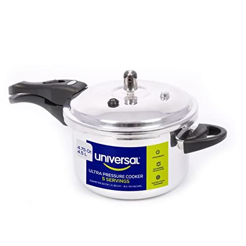 Universal (4.75 Quart / 4.5 Liter) Anti-Rust Ultra Pressure Cooker, Aluminum Pressure Cooker for 5...