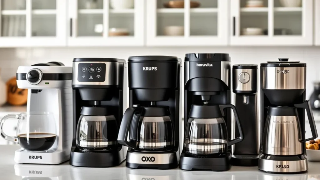 Collection of all 5 reviewed SCA certified drip coffee makers