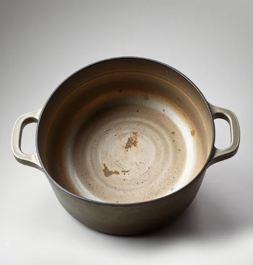 Dutch Oven Seasoning: The Complete Step-by-Step Guide to Season and Maintain Cast Iron 2 Bare cast iron Dutch oven showing raw metal surface