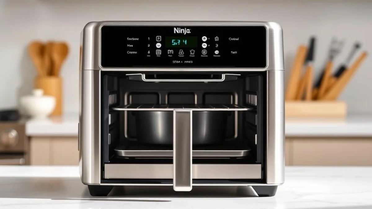 Ninja SP351 Toaster Oven Air Fryer Combo on kitchen counter Ninja SP351 Toaster Oven Air Fryer Combo on kitchen counter