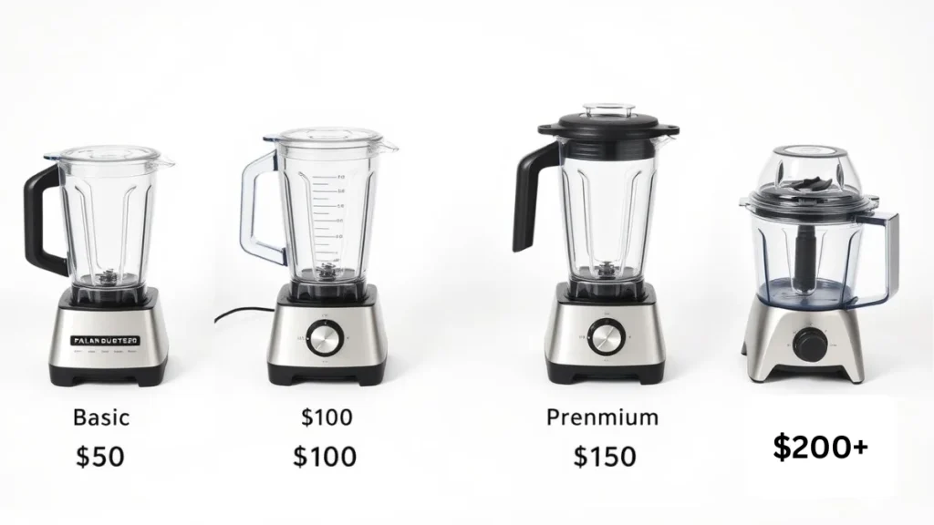 Visusal comprison of blenders at different price ponts