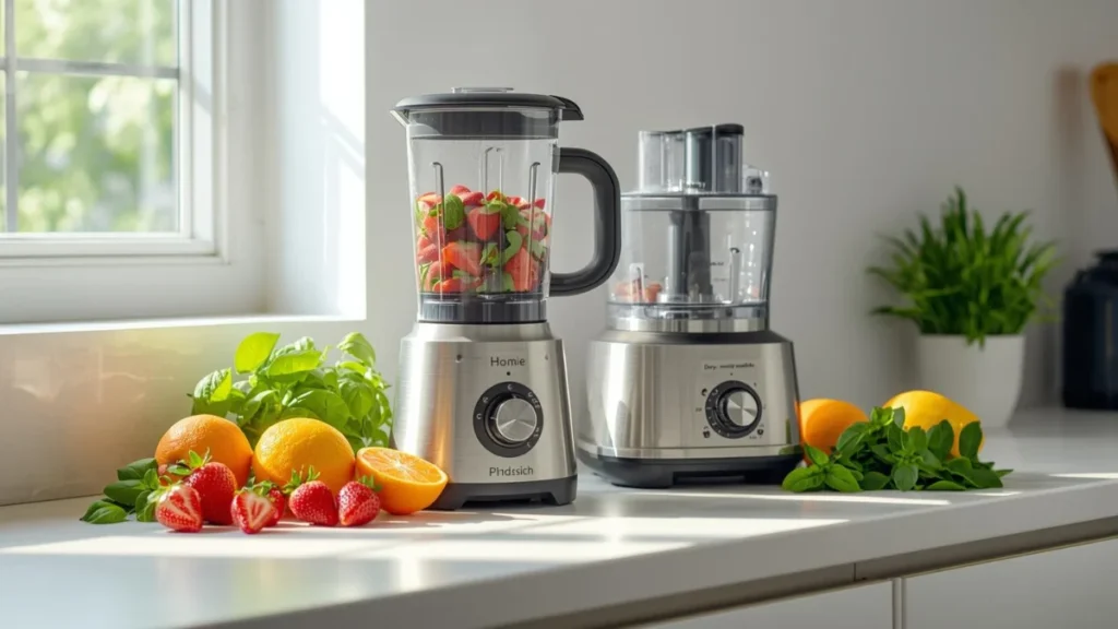 Clender and food processor -visual comparison
