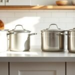 What Size Stockpot Do You Really Need? A Family-Size Cooking Guide 3 Different stockpot sizes lined up from 6 quart to 20 quart for size comparison