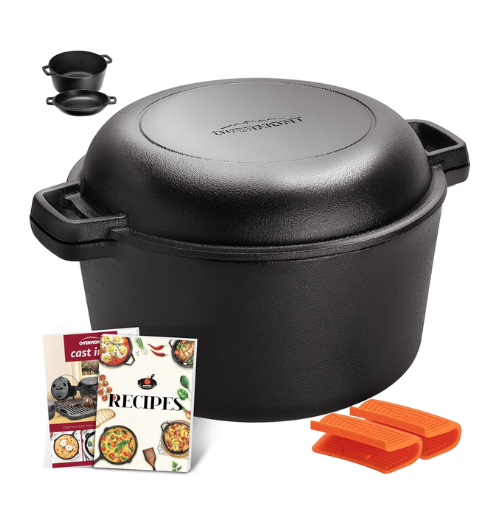 Overmont Enameled Cast Iron Dutch Oven - 5.5QT