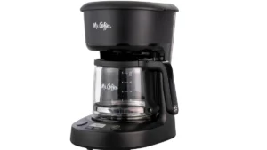 Mr. Coffee 5-Cup Mini Brew Review: Is This Basic Coffee Maker Enough? 24 Mr. Coffee 5-cup Mini Brew coffee maker on a small kitchen counter