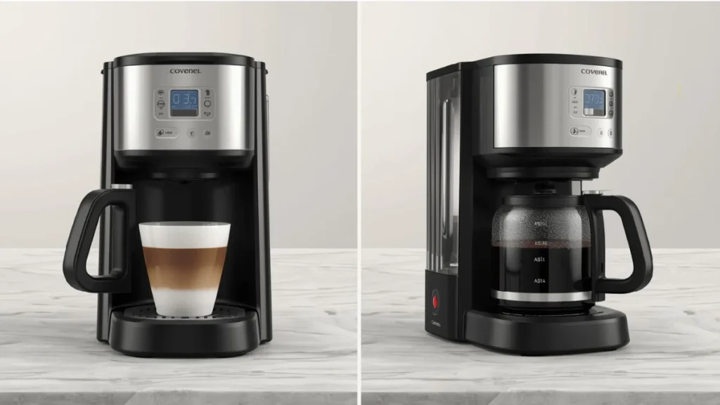 Dual brew programmable coffee maker with single cup and full pot options
