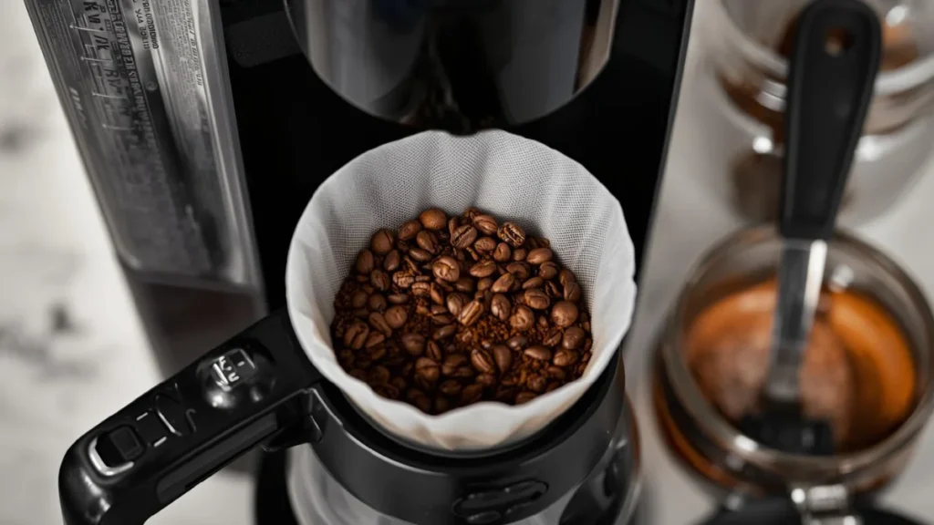 Programmable coffee maker that uses ground coffee without pods
