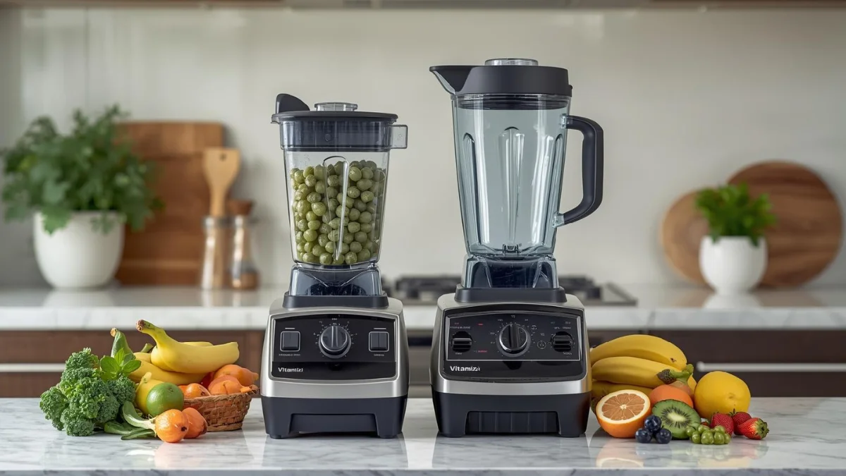Vitamix Explorian E310 showing its compact size compared to larger blenders= Read  morin Vitamix Explorian E310 Review
