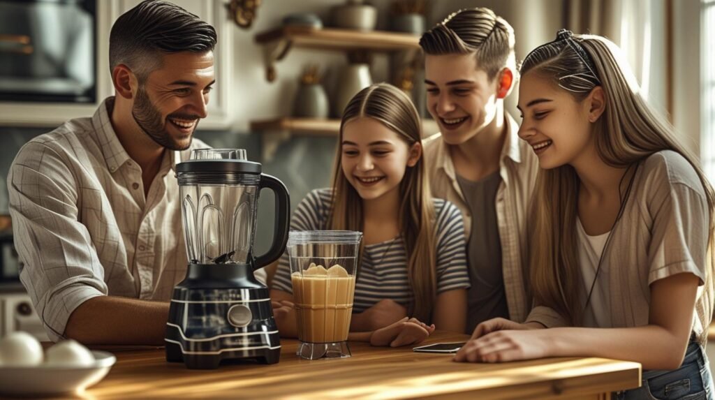 A family enjoying smoothie