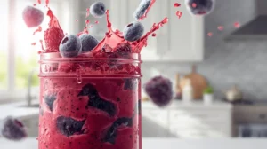 breville fresh and furiousblender-making-berry-smoothie-with-frozen-fruits-and-ice
