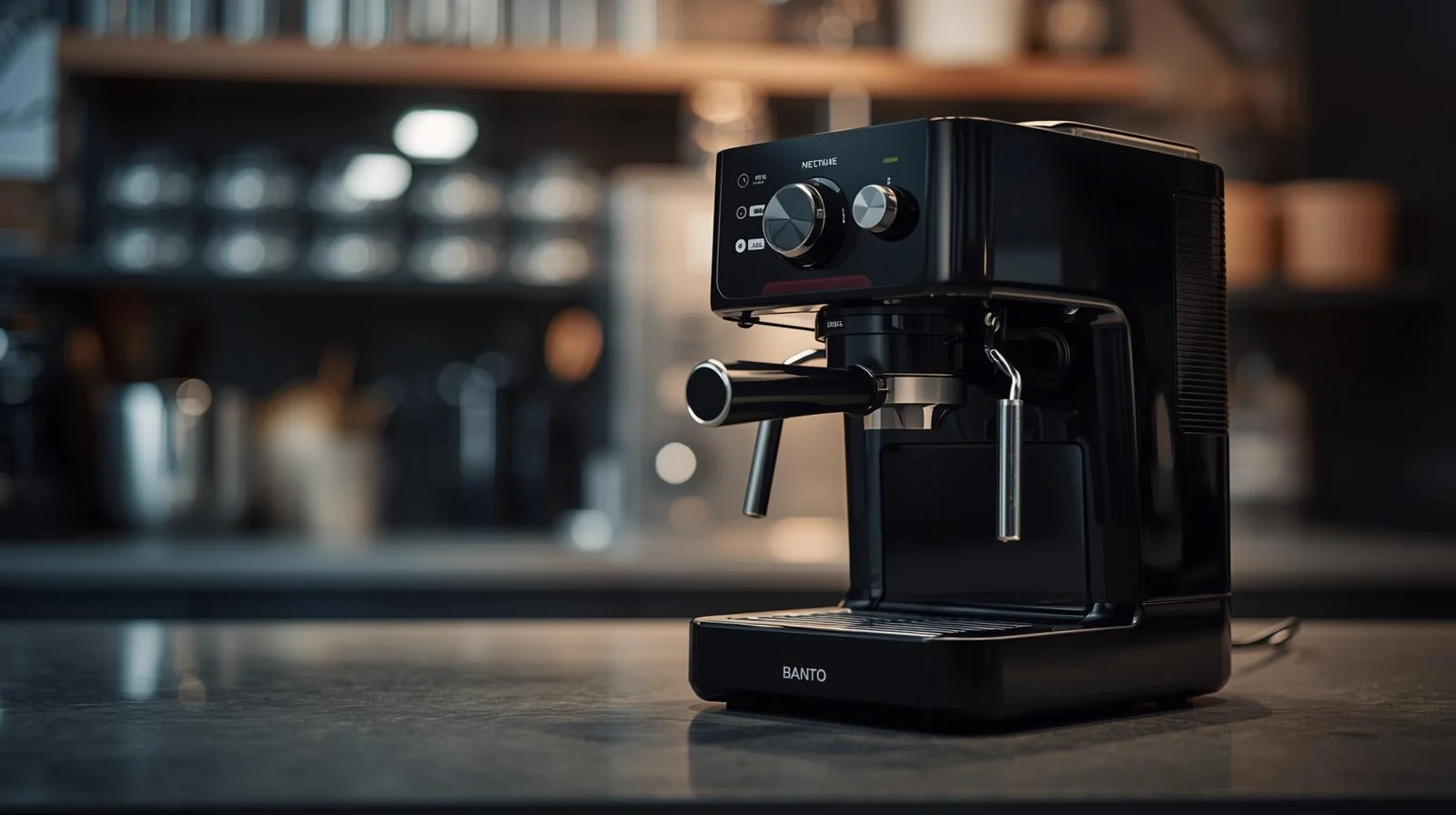 a coffee maker on countertop