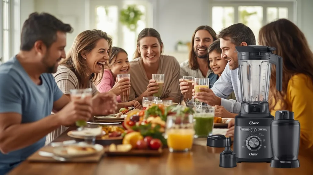 A family enjoying smoothie