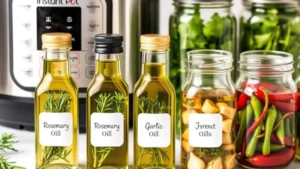 herb-infused oils made in a pressure cooker