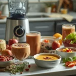 vibrant assortment of creamy smoothies 1