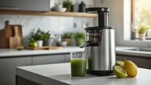 Ninja NeverClog Cold Press Juicer Review: Best Budget Cold Press Juicer for Everyday Use 43 Ninja NeverClog Cold Press Juicer on a modern kitchen counter