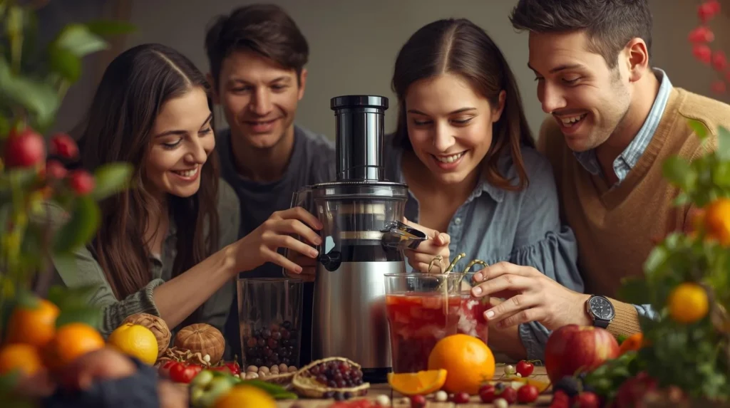 A family making juice