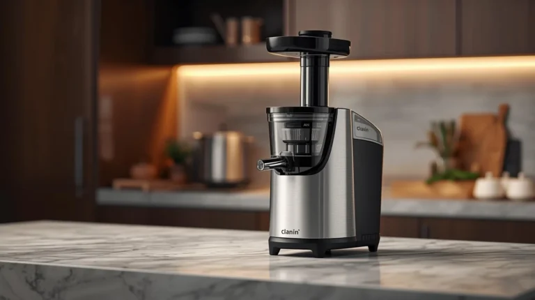 A modern juicer on a kitchen counter