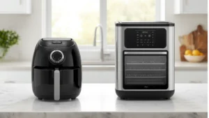 Basket vs Oven-Style Air Fryer: Which One Should You Buy? 13 A basket and oven style side-by-side on a kitchen counter