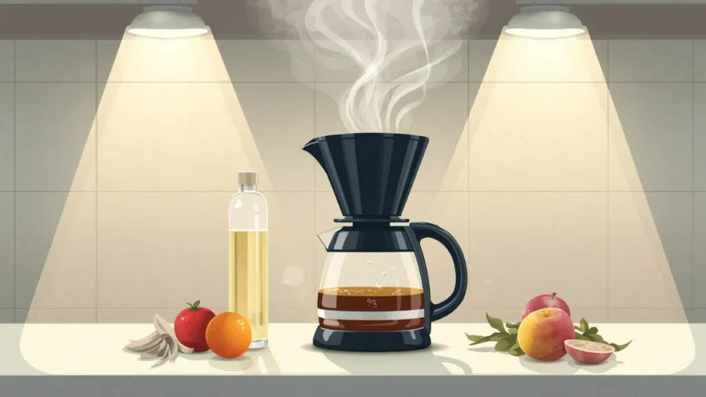 Descaling a drip coffee maker with vinegar
