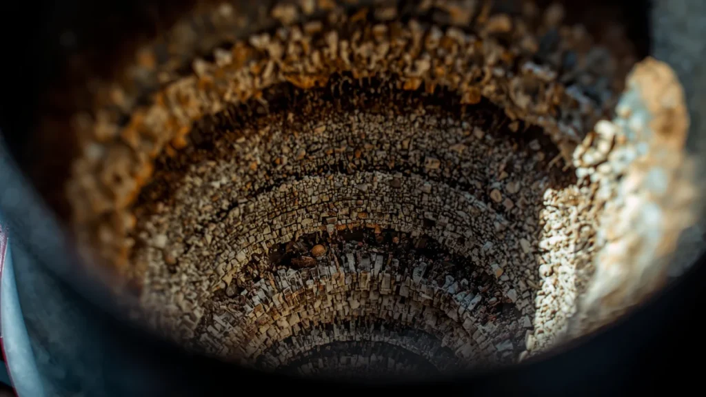 Mineral buildup inside coffee maker reservoir