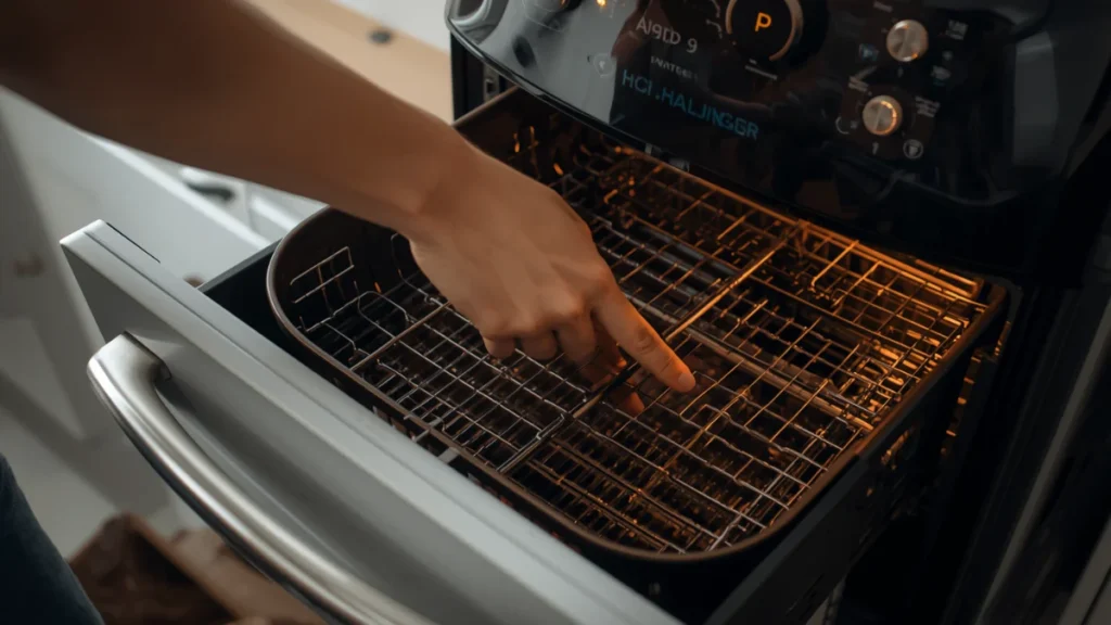 Cleaning air fryer basket and beneth after ever use